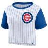 Chicago Cubs Fashion7 Women's Large Logo Cropped T-Shirt - White - Side View