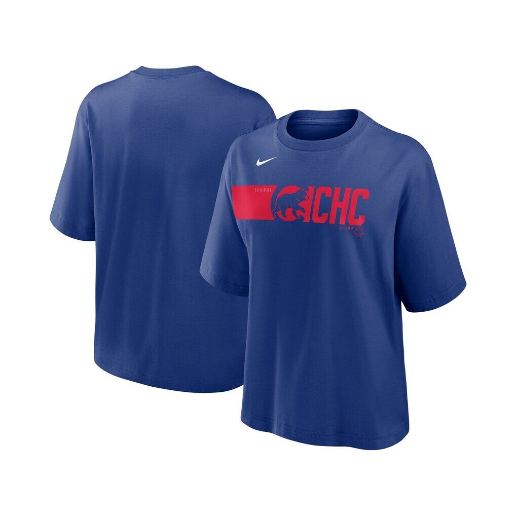 Chicago Cubs Nike Women's Knockout Boxy T-Shirt - Royal