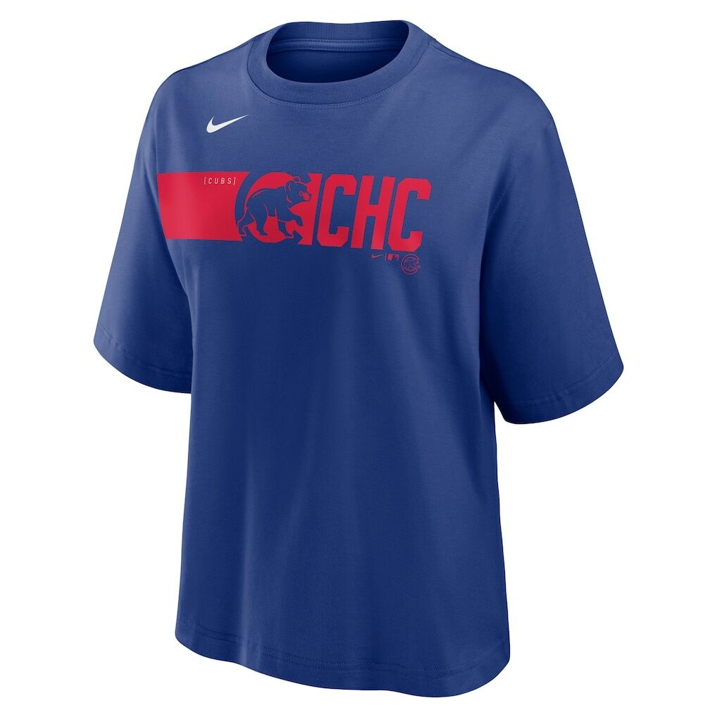 Chicago Cubs Nike Women's Knockout Boxy T-Shirt - Royal