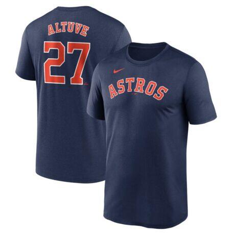 Jose Altuve Houston Astros Nike Legend Name & Number Performance T-Shirt - Navy - Front View