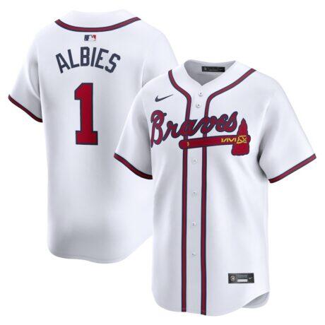 Ozzie Albies Atlanta Braves Nike Home Limited Player Jersey - White - Front View