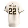 Christian Yelich Milwaukee Brewers Nike Home Limited Player Jersey - Cream - Detail View