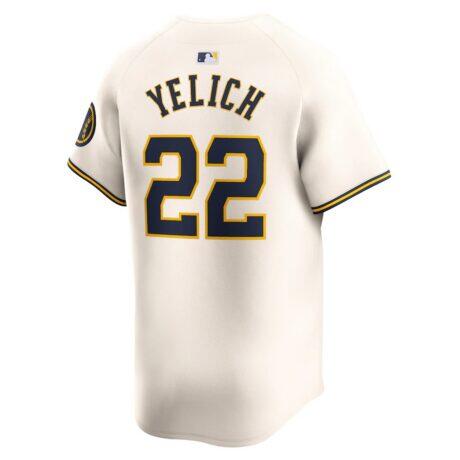 Christian Yelich Milwaukee Brewers Nike Home Limited Player Jersey - Cream - Front View