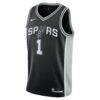Victor Wembanyama San Antonio Spurs Nike Youth Swingman Jersey - Black - Side View