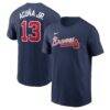 Ronald Acuña Jr. Atlanta Braves Nike Fuse Name & Number T-Shirt - Navy - Front View