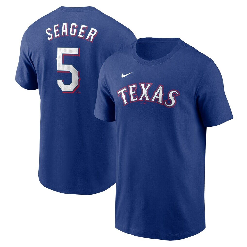 Corey Seager Texas Rangers Nike Fuse Name & Number T-Shirt – Royal