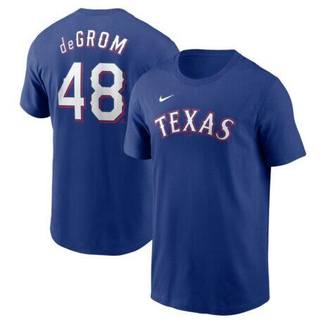 Jacob deGrom Texas Rangers Nike Fuse Name & Number T-Shirt - - Front View