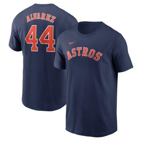 Yordan Alvarez Houston Astros Nike Fuse Name & Number T-Shirt - Navy - Front View