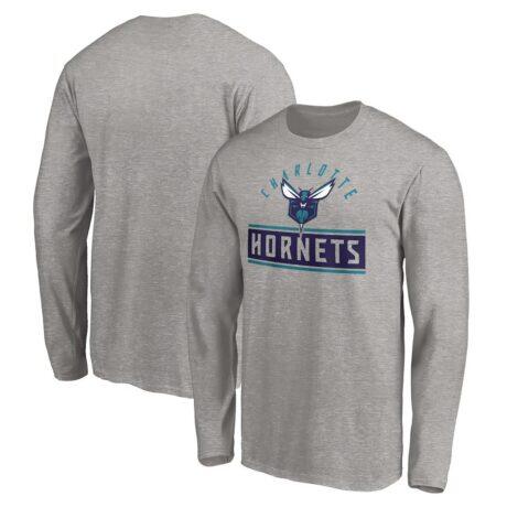 Charlotte Hornets Team Arch Knockout Long Sleeve T-Shirt - - Front View