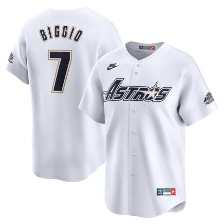 Craig Biggio Houston Astros Nike Throwback Cooperstown Collection Limited Jersey - White - Front View