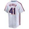 Tom Seaver New York Mets Nike Throwback Cooperstown Limited Jersey - White - Detail View