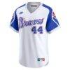 Hank Aaron Atlanta Braves Nike Throwback Cooperstown Limited Jersey - White - Back View
