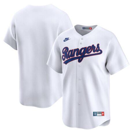 Texas Rangers Nike Cooperstown Collection Limited Jersey - White - Front View