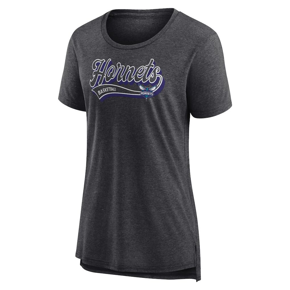 Charlotte Hornets Fashion7 Women’s League Leader Tri-Blend T-Shirt – Heather Charcoal