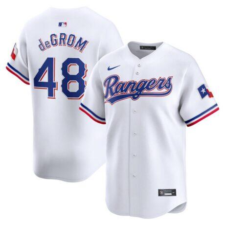 Jacob deGrom Texas Rangers Nike Home Limited Player Jersey - White - Front View