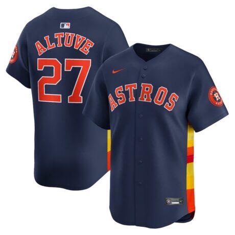 Jose Altuve Houston Astros Nike Alternate Limited Player Jersey – Navy - - Front View