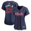 Ronald Acuña Jr. Atlanta Braves Nike Women's Alternate Limited Player Jersey - Navy - Front View