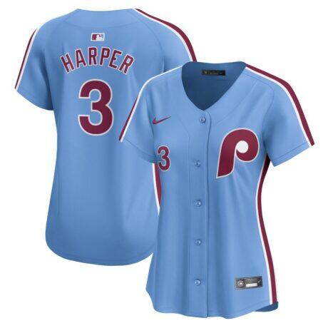 Bryce Harper Philadelphia Phillies Nike Women's Alternate Limited Player Jersey - Light Blue - - Front View