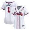 Ozzie Albies Atlanta Braves Nike Women's Home Limited Player Jersey - White - Front View