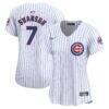 Dansby Swanson Chicago Cubs Nike Women's Home Limited Player Jersey - White - Front View