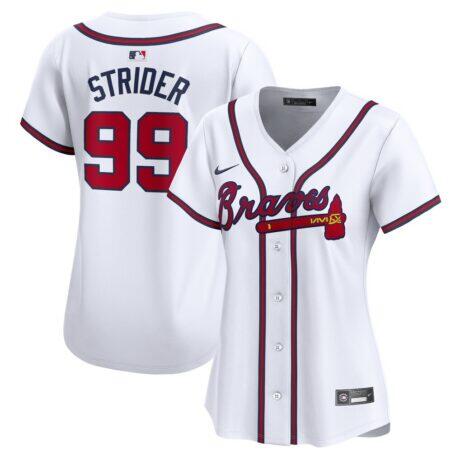 Spencer Strider Atlanta Braves Nike Women's Home Limited Player Jersey - White - Front View
