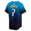 Trea Turner Philadelphia Phillies Nike 2024 City Connect Limited Player Jersey - Blue - Detail View