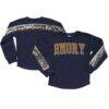 Emory Eagles Gameday Couture Girls Youth Guess Who's Back Long Sleeve T-Shirt - Navy - Front View