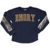 Emory Eagles Gameday Couture Girls Youth Guess Who's Back Long Sleeve T-Shirt - Navy - Side View