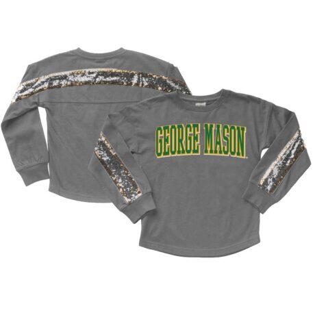 George Mason Patriots Gameday Couture Girls Youth Guess Who's Back Long Sleeve T-Shirt - Gray - Front View
