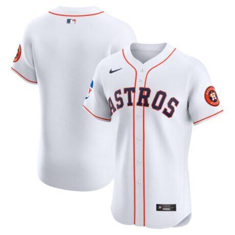 Houston Astros Nike Home Elite Patch Jersey - White - Front View