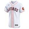 Houston Astros Nike Home Elite Patch Jersey - White - Side View