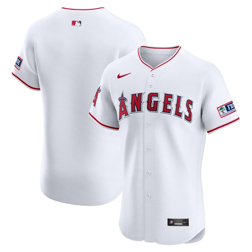 Los Angeles Angels Nike Home Elite Patch Jersey