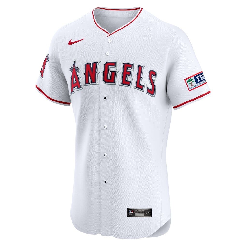 Los Angeles Angels Nike Home Elite Patch Jersey