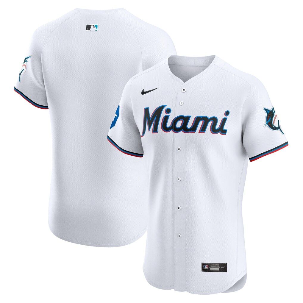 Miami Marlins Nike Home Elite Patch Jersey