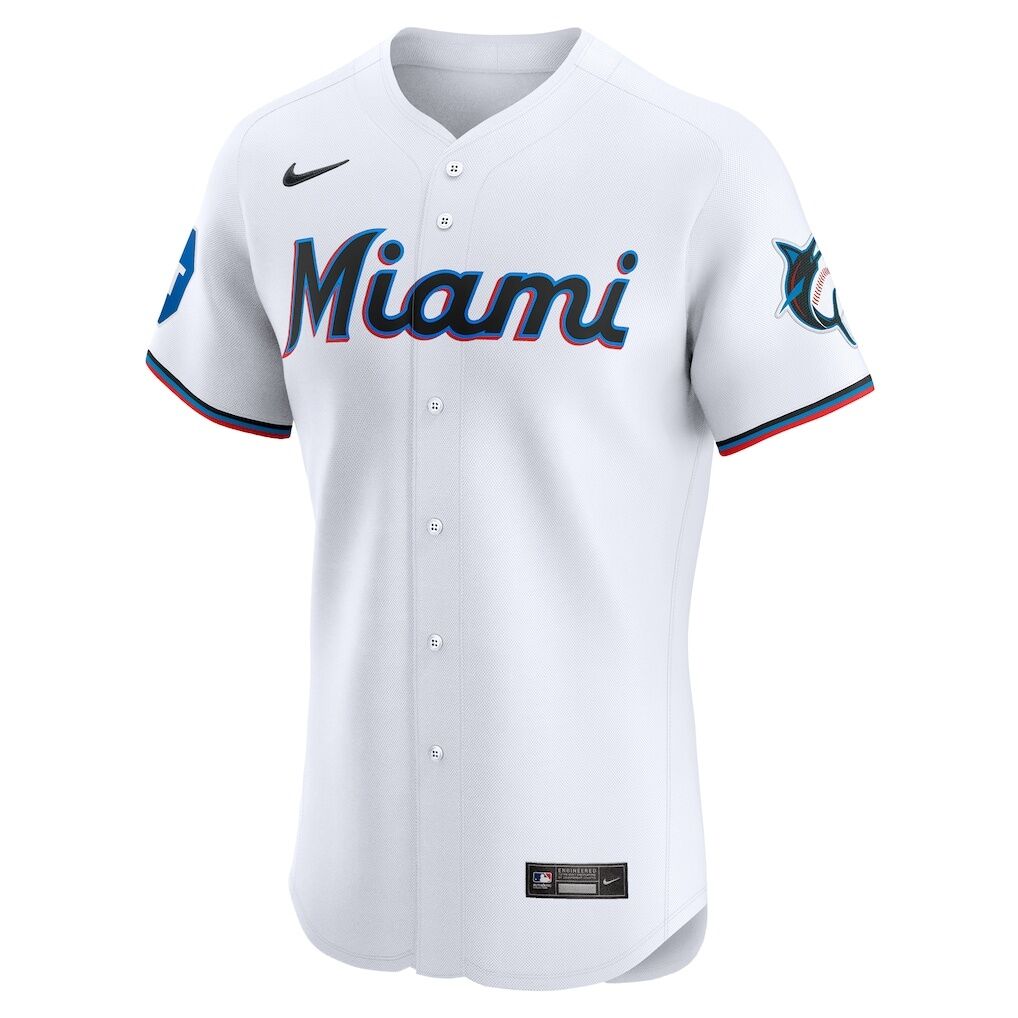 Miami Marlins Nike Home Elite Patch Jersey