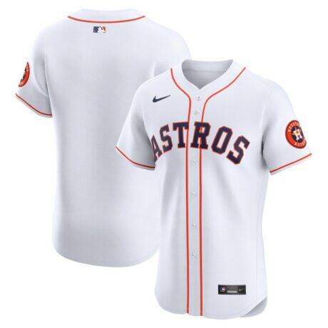 Houston Astros Nike Home Vapor Premier Elite Patch Jersey - White - Front View