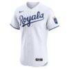 Kansas City Royals Nike Home Elite Jersey - White - Side View