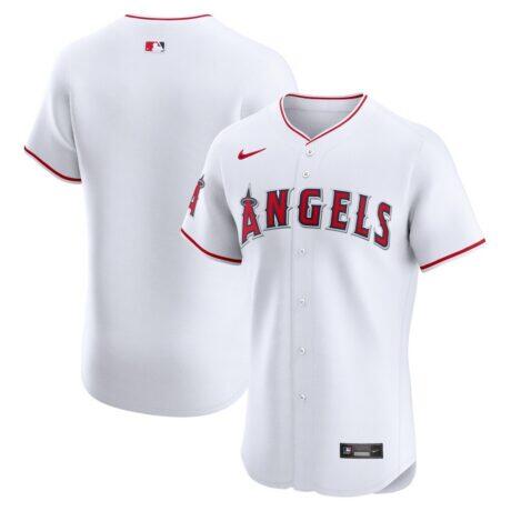 Los Angeles Angels Nike Home Elite Jersey - White - Front View