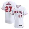 Mike Trout Los Angeles Angels Nike Home Elite Player Jersey - White - Front View