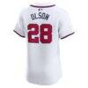 Matt Olson Atlanta Braves Nike Home Elite Player Jersey - White - Detail View