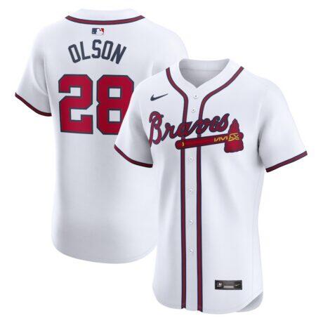 Matt Olson Atlanta Braves Nike Home Elite Player Jersey - White - Front View