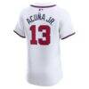 Ronald Acuña Jr. Atlanta Braves Nike Home Elite Jersey - White - Detail View