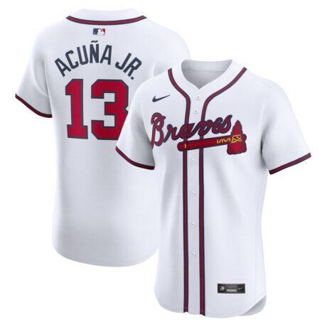 Ronald Acuña Jr. Atlanta Braves Nike Home Elite Jersey - White - Front View