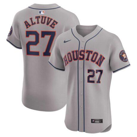 Jose Altuve Houston Astros Nike Road Elite Player Jersey - Gray - Front View