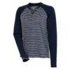 Dallas Cowboys Antigua Women's Maverick Waffle Henley Long Sleeve T-Shirt - Navy - Front View
