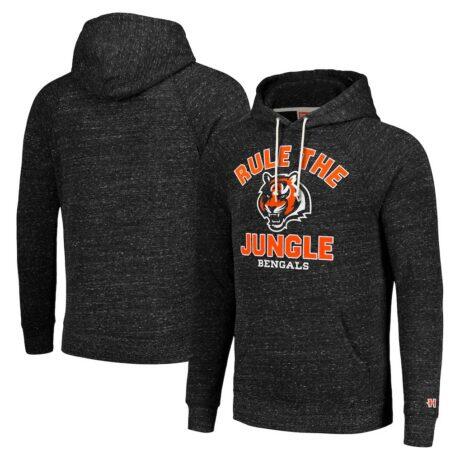Cincinnati Bengals Homage Unisex Hyperlocal Raglan Pullover Hoodie - Charcoal - Front View