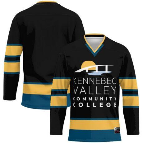 Kennebec Valley Community College GameDay Greats Hockey Jersey - Black - Front View