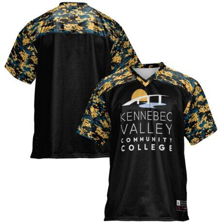 Kennebec Valley Community College GameDay Greats Youth Football Jersey - Black - Front View