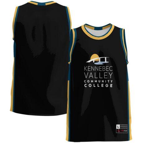 Kennebec Valley Community College GameDay Greats Youth Lightweight Basketball Jersey - Black - Front View