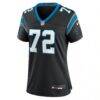 Taylor Moton Carolina Panthers Nike Women's Team Game Jersey - Black - Side View
